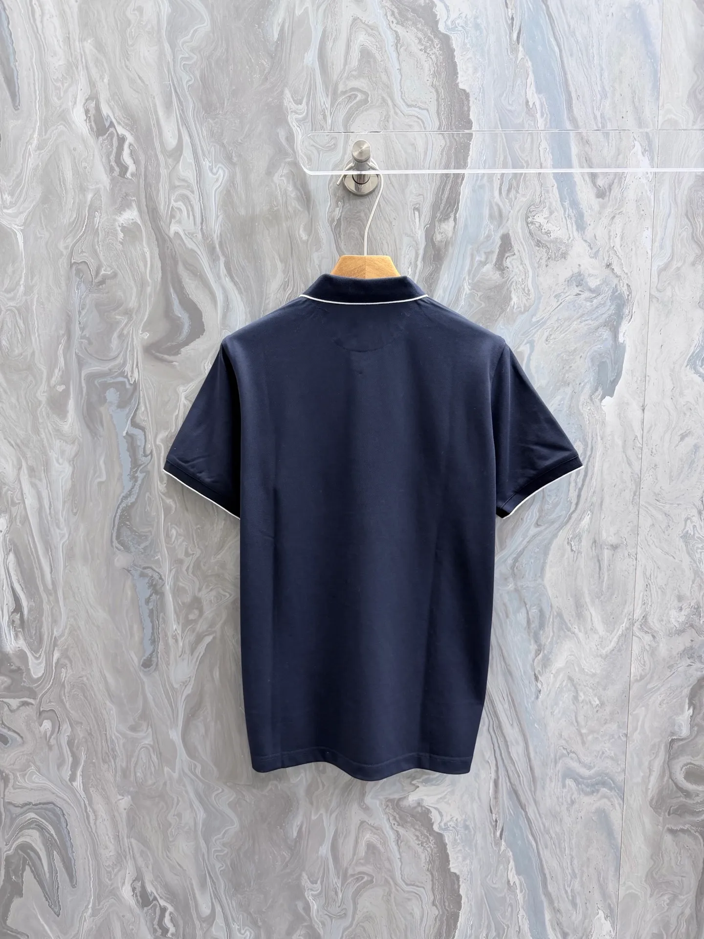 150BC 26New Arrival embroidered solid color short-sleeved button-down polo shirt, high version. Size: S.M.L.XL.XXL.
